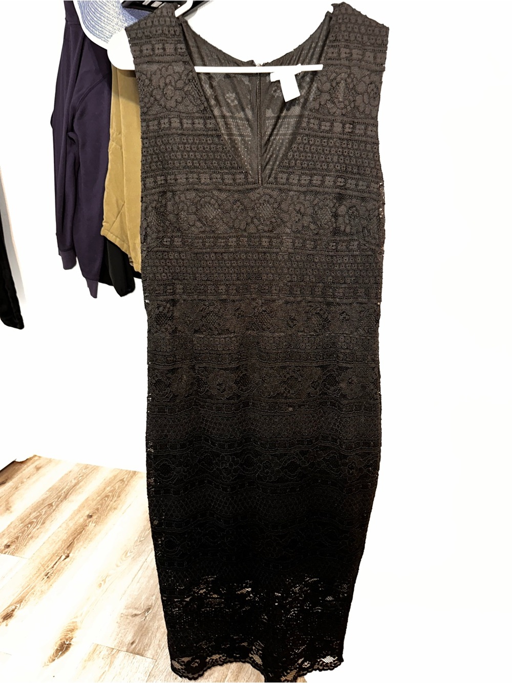H&M Black Lace V-Neck Sheath Dress